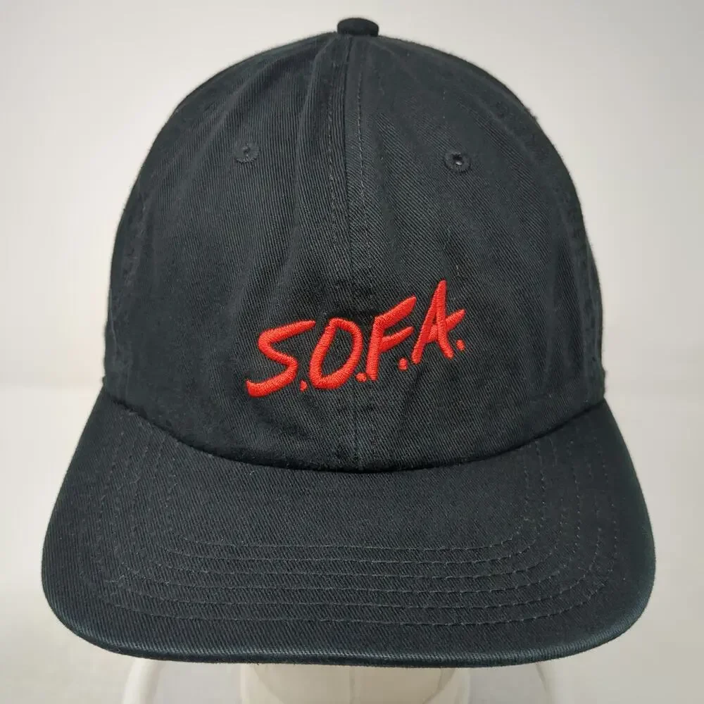 AS Colour Baseball Cap Black One Size SOFA Embroidered Cotton Slideback Hat